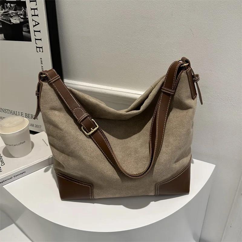 Retro Matte Texture Feminine Shoulder Bag Versatile Feminine Tote Bag Korean Version Popular Fashion
