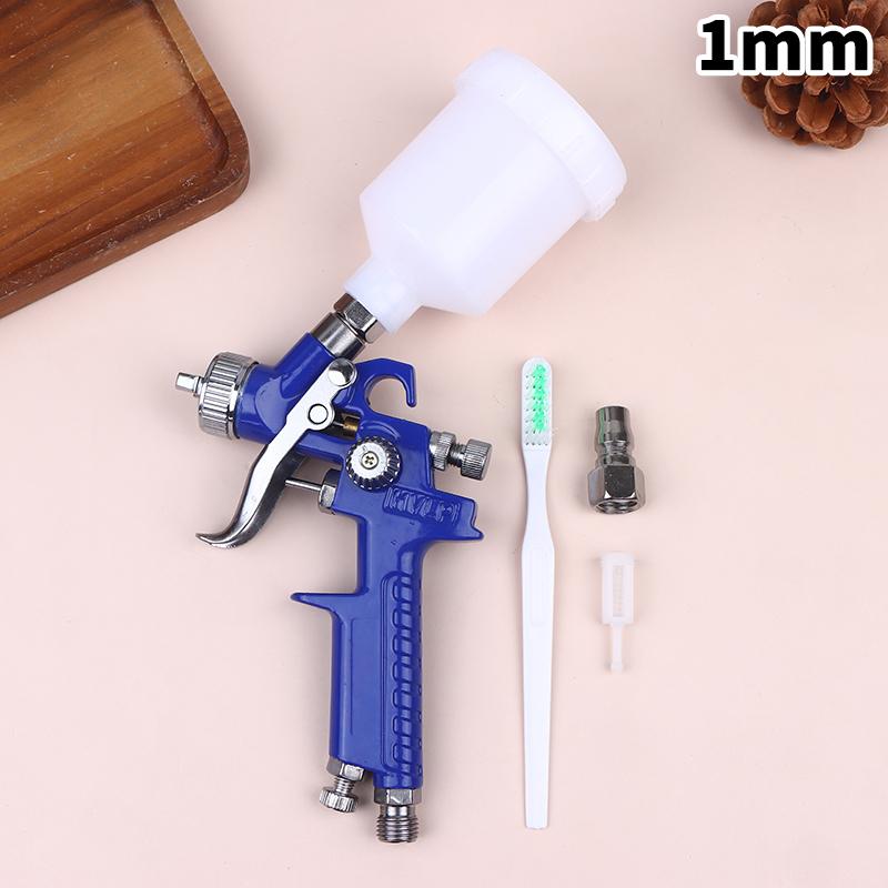 Professionelle HVLP-Spritzpistolen 0,8/1,0 mm Düse Mini 125 ccm Becher Spritzpistole Schwerkraft Airbrush Pneumatische Pistole zum Lackieren von Autos Aerograph