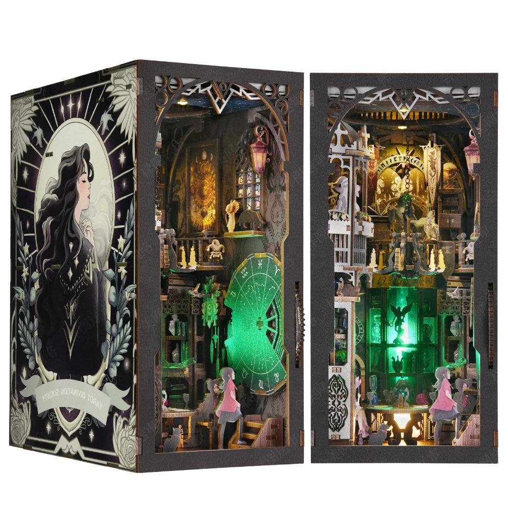 

Кит для бук-нука Волшебный дом Сделай сам Деревянный пазл Вставка для книжной полки Декор Модель кукольного домика Книжная закладка Строительство Домашнее украшение Подарки