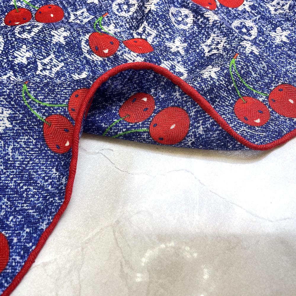 Cherry Girl Autumn/Winter Korean Style Real Silk & Wool Scarf - Warm Medium Square Shawl