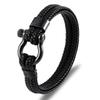2026 European and American Bracelets, Men's Genuine Leather Woven Titanium Steel Bracelets, Horseshoe Buckle Jewelry Bracelets, Bracelets.