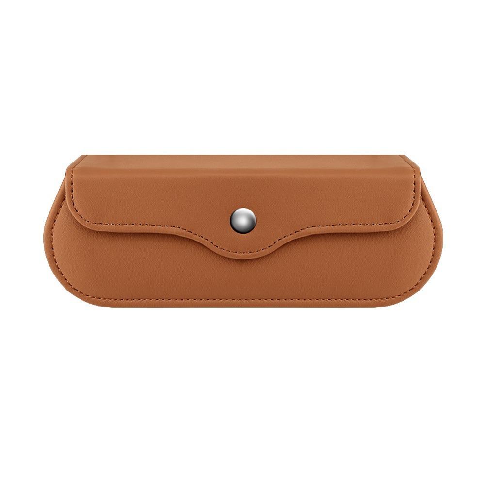 Leather Car Glasses Case Eyewear Protector Car Sunshade Storage Box Car Organizer коричневый