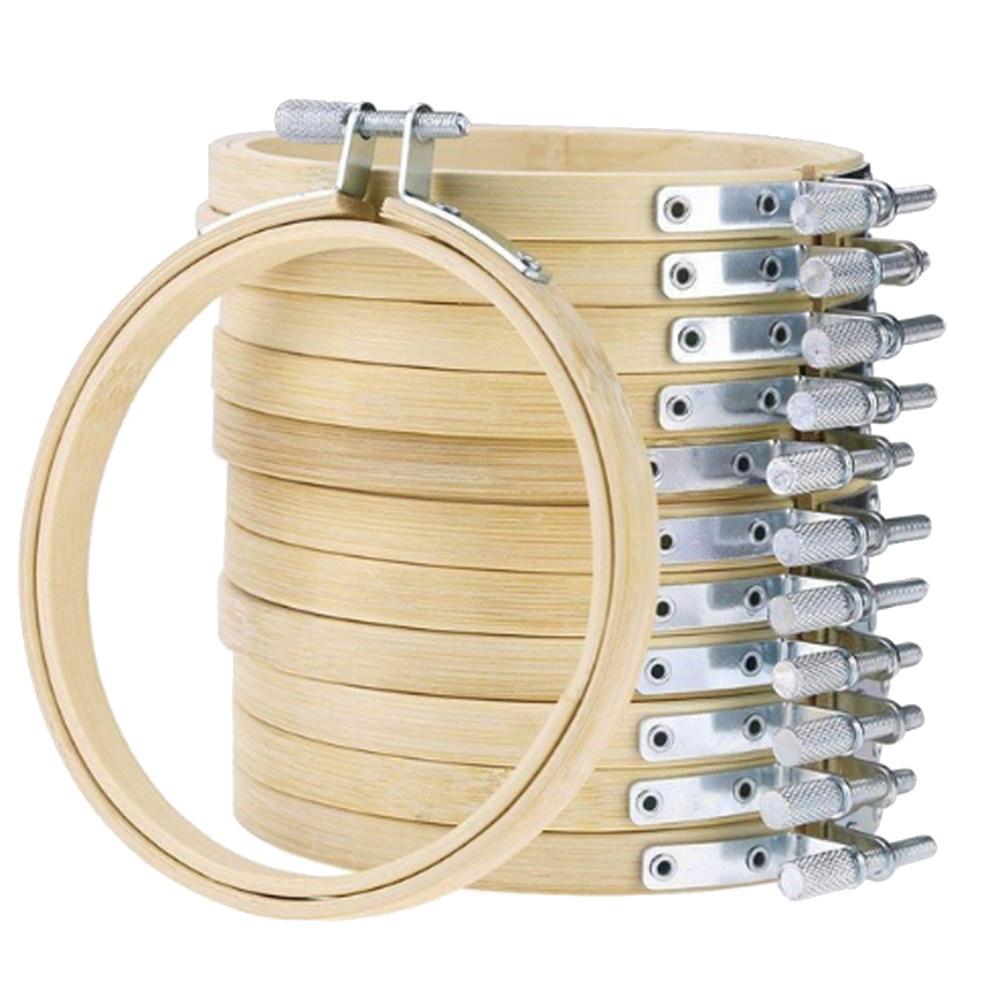 12Pcs Bamboo Embroidery Hoop 10Cm Circle Frame DIY Cross Stitch Craft Tool for Decoration Needlework Embroidery Hoop