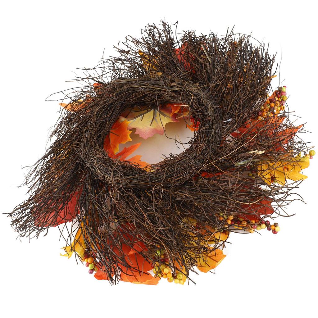 Maple Leaf Wreath Door Hanging Thanksgiving Wreath Halloween Vine Ornament