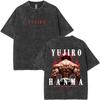 Washed Vintage Anime Baki Yujiro Hanma The Strongest Creature On Earth Graphic T-shirt Men Women Cartoon Manga Harajuku T Shirt