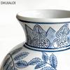 Jingdezhen Ceramic Vase  Blue and White Porcelain Vase Hydroponic Flower Apparatus Home Decoration Accessories Desktop Ornaments