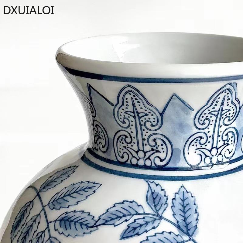 Jingdezhen Ceramic Vase  Blue and White Porcelain Vase Hydroponic Flower Apparatus Home Decoration Accessories Desktop Ornaments