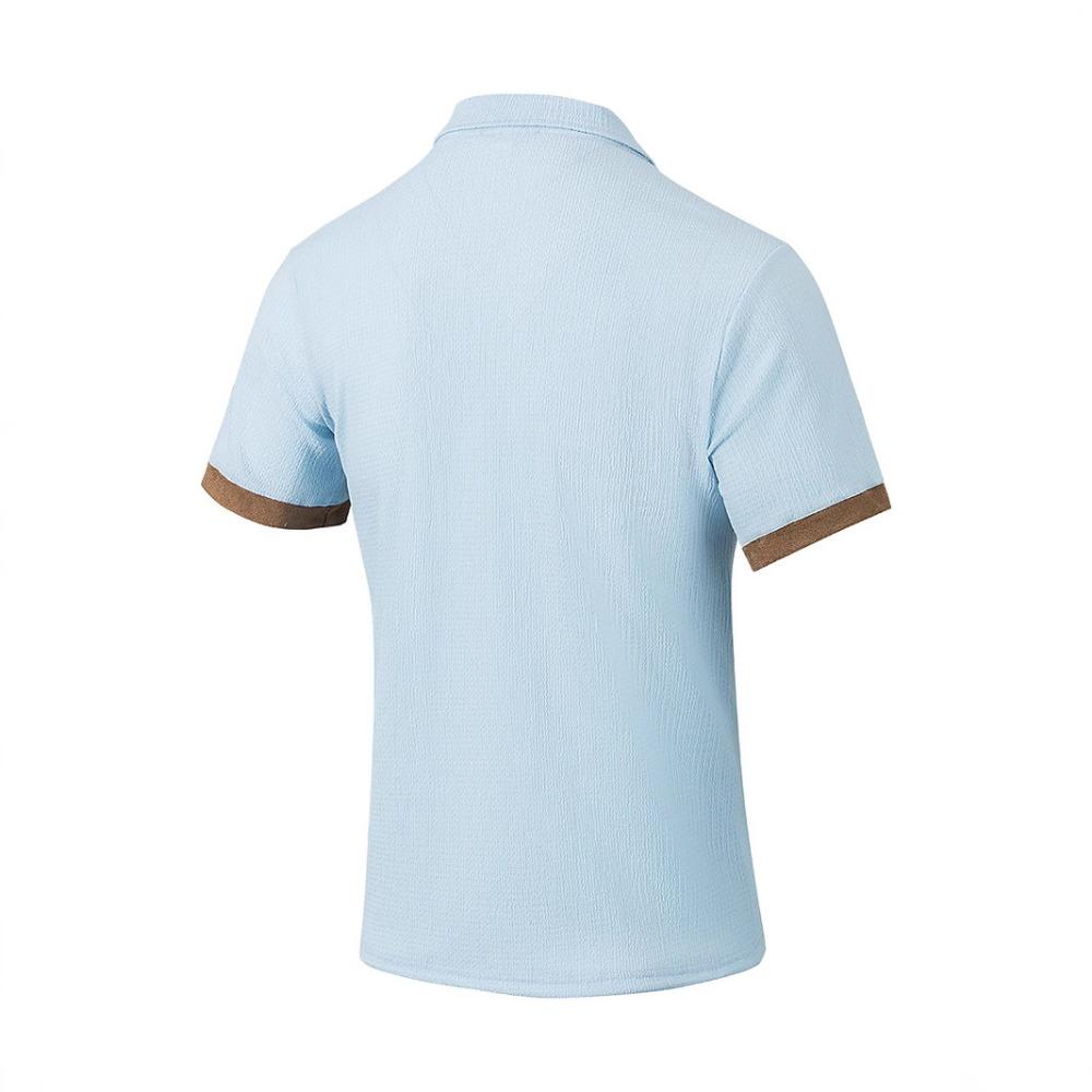 Men's Fashion Solid Polo Shirts Short Sleeve Turn-down Collar Soft Comfortable Simple T-shirt Top