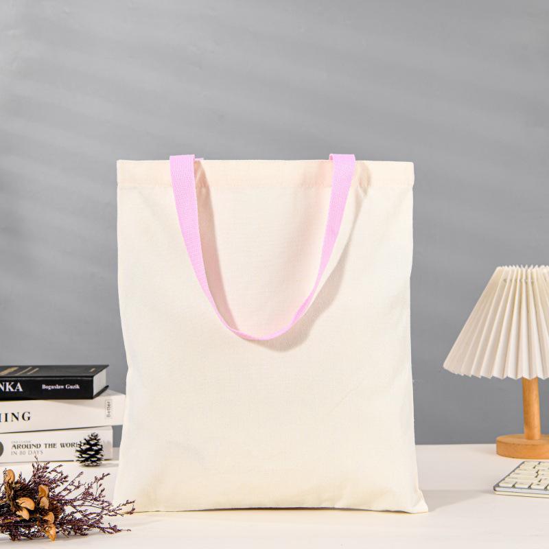 Customized DIY Hand-Painted Canvas Tote Bag for Students - Single Color, Handheld & Shoulder Carry