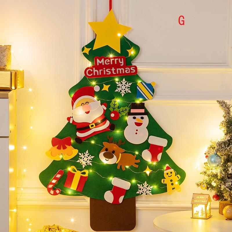DIY Felt Christmas Tree Christmas Decoration for Home Navidad 2025 New Year Christmas Ornaments Santa Claus Xmas Kids Gifts