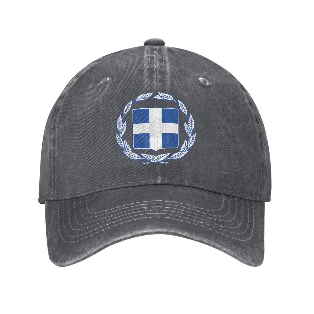 Coat of Arms of Greece Casual Baseball Cap Summer Trucker Hat Sun-Proof Outdoor Gym Snapback Cap Couple Women Y2k Baseball Caps
