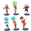 6Pcs/1Set Anime Dragon Ball UG Gacha Series Figure Son Goku Vegeta Broli Set Model Toy Gift Collection Aciton Figure PVC
