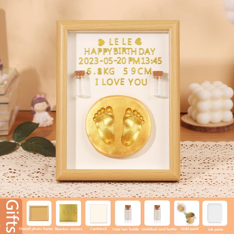 

Baby Hand & Footprint Keepsake Frame with Inkless Clay | Wall Hanging or Table Display | Birth, Month, 100 Day, Birthday Memory