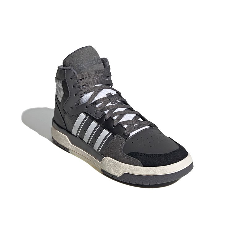 Adidas Neo Entrap Mid Leather Basketball Style High-Top Sneakers Men Sneakers Gray White FW3453