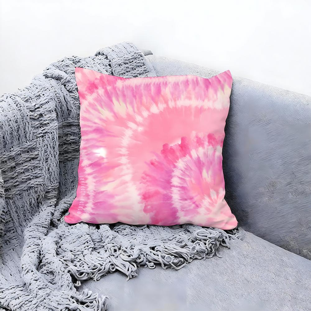 Casual Tie Dye Pattern Design Cushion Cover Premium Comfort Reversible Pillow Cove In One Design for Any Room Car Interior