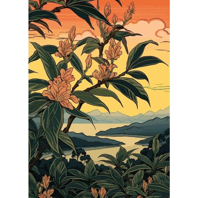 

Печать на холсте с изображением фруктов, японских винтажных креативных пейзажей, лесов, озер, постеров и принтов, настенная живопись для декора гостиной 21cm×30cm NoFrame