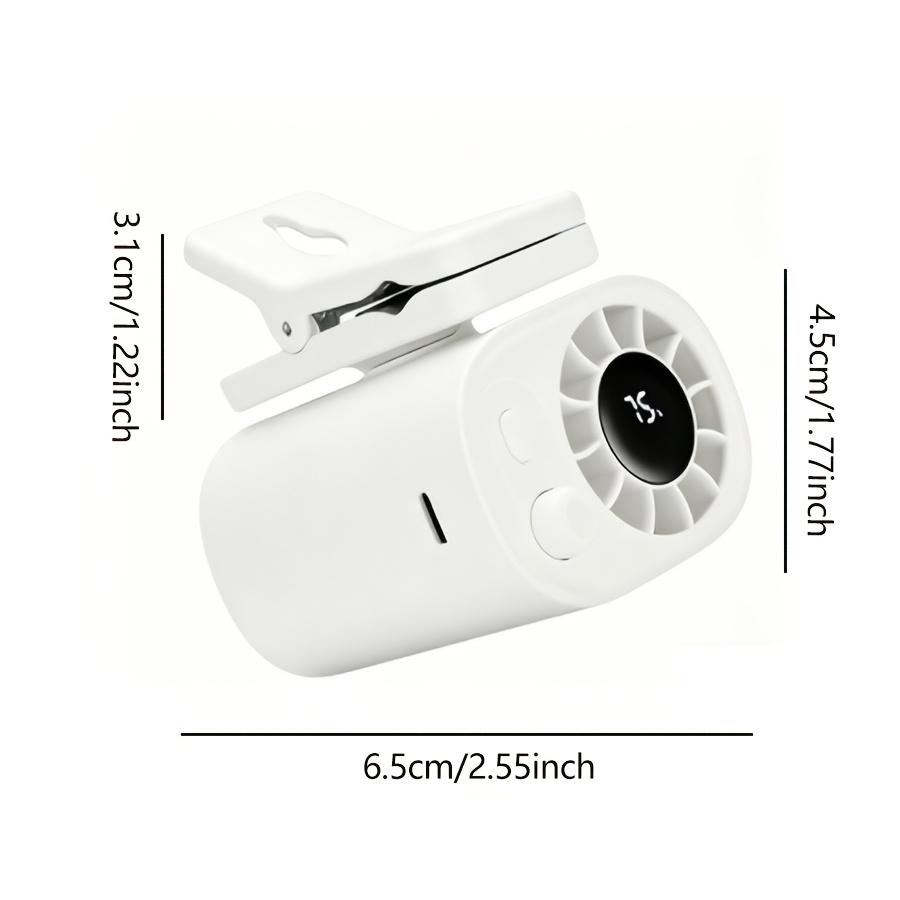Portable Mini Fan, High-capacity High-speed USB Rechargeable Long-lasting Digital Display, Waist-mounted Fan/Desktop Fan