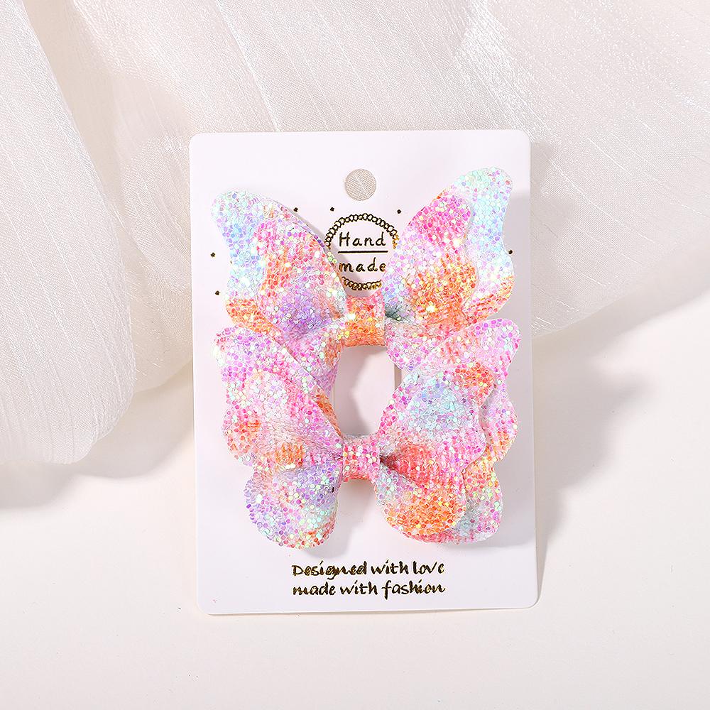 BABY BOWS 2Pcs/Set Glitter Butterfly Hair Clips for Women Girls Hairpins Children Cute Barrettes Kids Headwear Hair Accessories