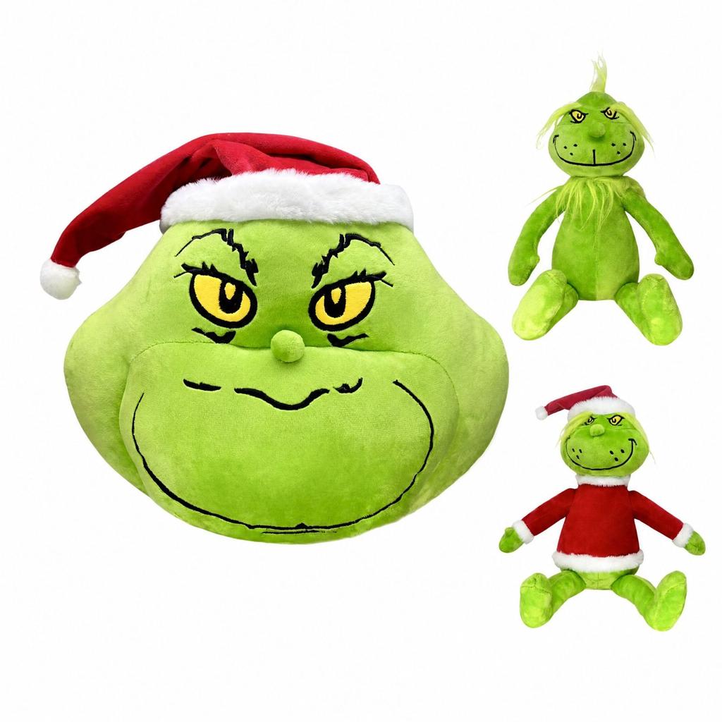 Green Christmas Plush Stuffed Animal - Soft Furry Holiday Doll for Festive Decorations or Gift Giving