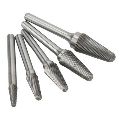 Carbide Burrs Set Single Cut Rotary Files Bits 6mm Shank for Metalwork Wood Carving Surface Cleaning