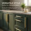 Ribbed Grip Cabinet Pull Handle, Brushed Gold Bar Hardware for Drawer Fronts, Bedside Storage and Cabinet Face