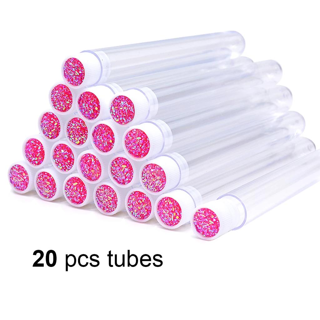 20pcs Empty Eyelash Brushes Tubes Reusable Eyelash Mascara Wand Container Sparkling  Lash Spoolies Combs Dust-proof Flask Case