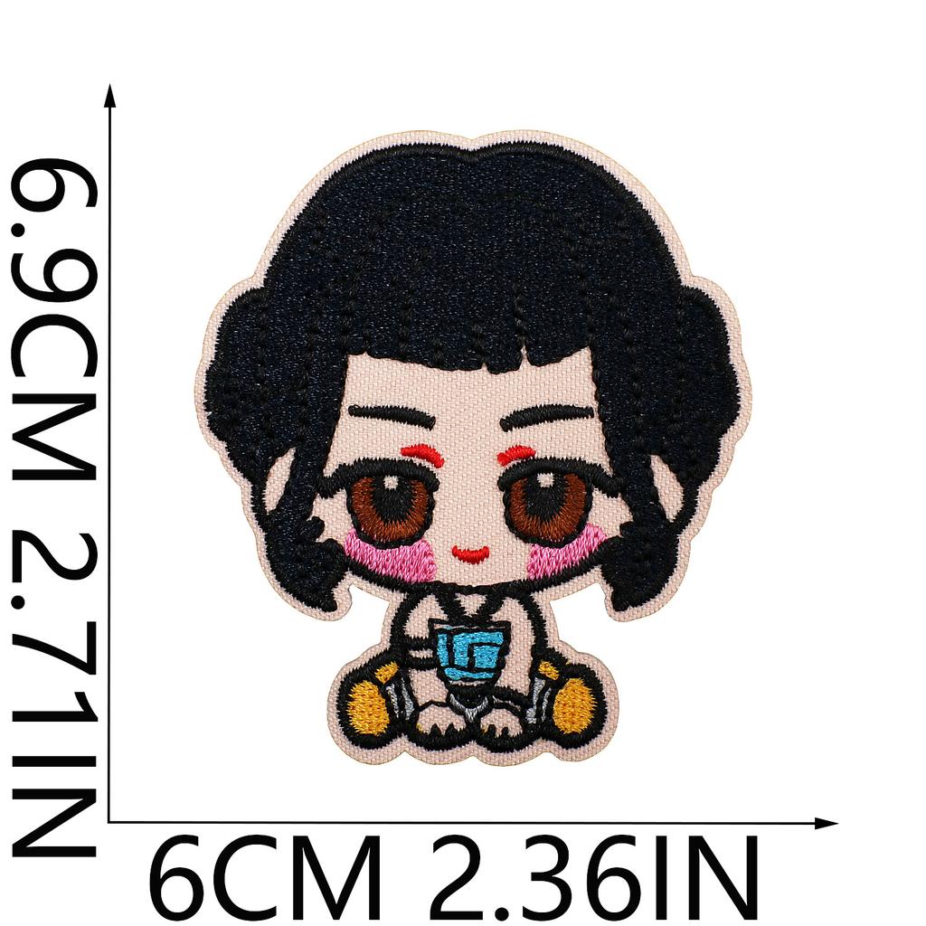 Cartoon Girl Embroidery Cloth Sticker Devil Computer Embroidery Label Colored Love Patch Sticker Blue And Black Crow Chapter Boy Ironing