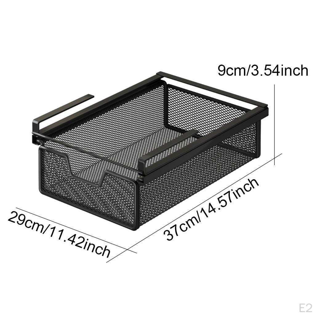 under Shelf Basket Black Decoration Space Saving Portable Hanging Pullout Drawer Organizer