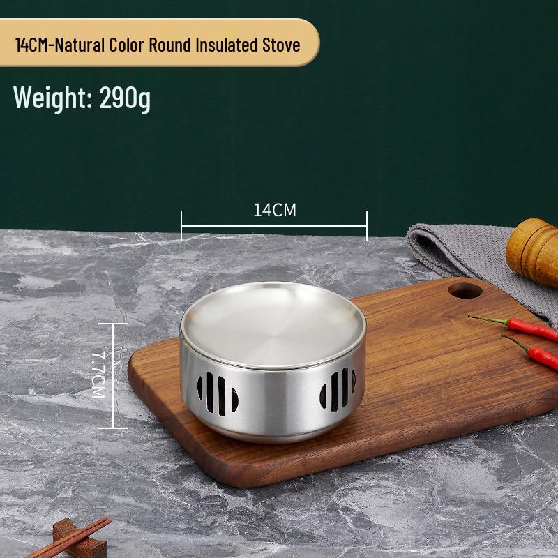 Korean-Style Stainless Steel Round BBQ Warming Stove for Restaurants