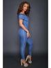 Women's One-shoulder Eyelet Lace-up Sexy Denim Jumpsuit - European & American Fashion 2023