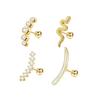 16G Edelstahl Zirkonia Ohrstecker für Damen Helix Conch Knorpel Piercing Schmuck Schraubverschluss