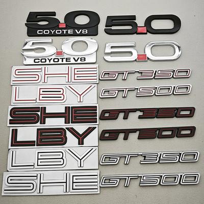 3D Metal Car Styling GT350 SHELBY 5.0 Sticker Fender Side Badge Rear Trunk Emblem For Mustang GT500 GT350 Etc Accessories