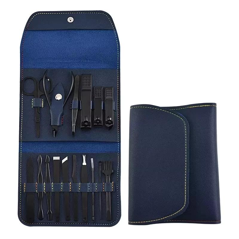 Professional 16pcs Stainless Steel Manicure Pedicure Tool Set Custom Logo Luxury Nail Clippers Kit Grooming Nail Cutter Set