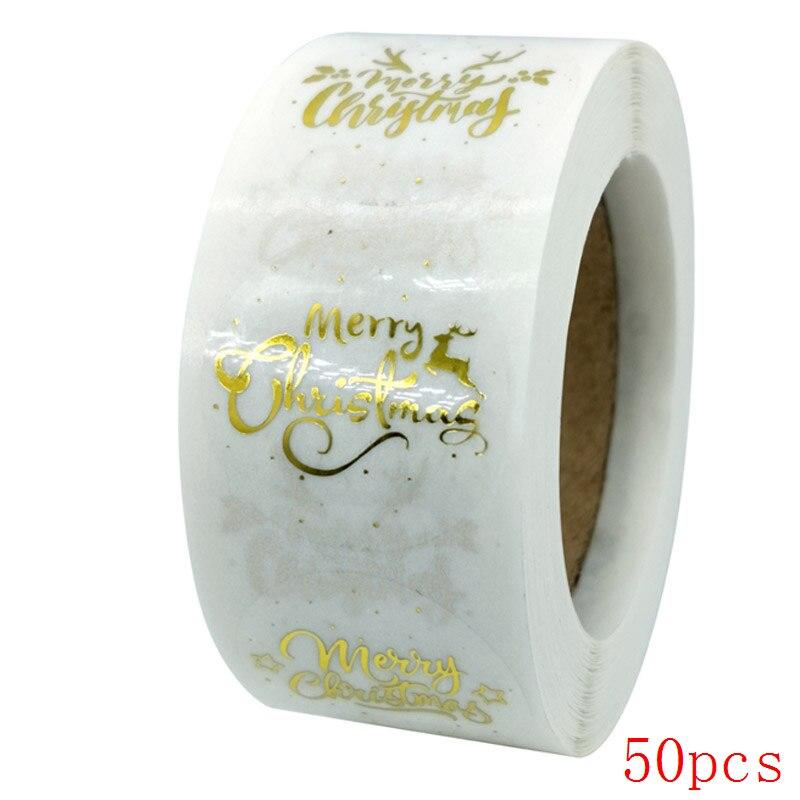 50-500pcs Round Merry Christmas Thank You Stickers 8 Designs Seal Labels for Envelope Cards Gift Package Scrapbooking Decor