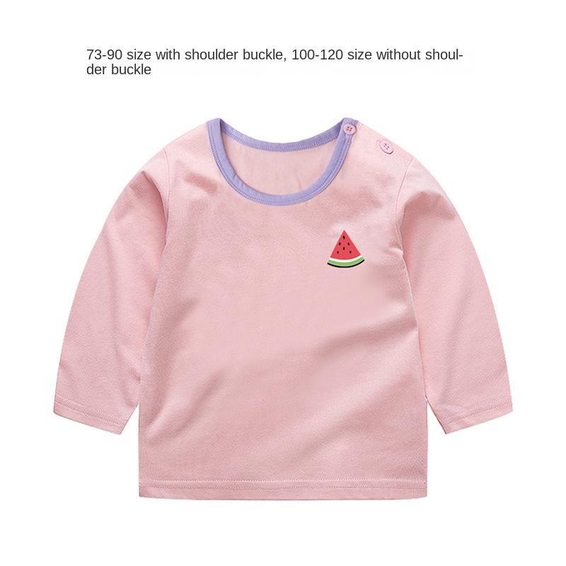 Baby Girl Autumn Long-sleeved T-shirt Baby Cotton Bottoming Shirt Girls Spring and Autumn Tops Small Children Fashionable Autumn Clothes