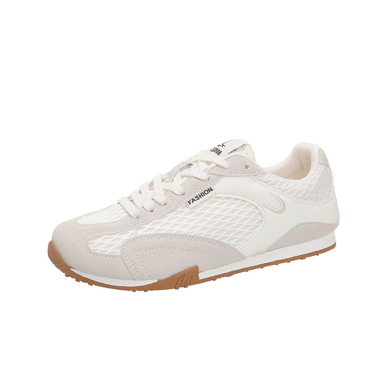 Mode Sommer Neuer Stil Ballett Freizeit Dünnes Netz Damen Schuhe Gummisohle Niedriger Absatz Farbblock Design Freizeitschuhe Trendiges Schuhwerk
