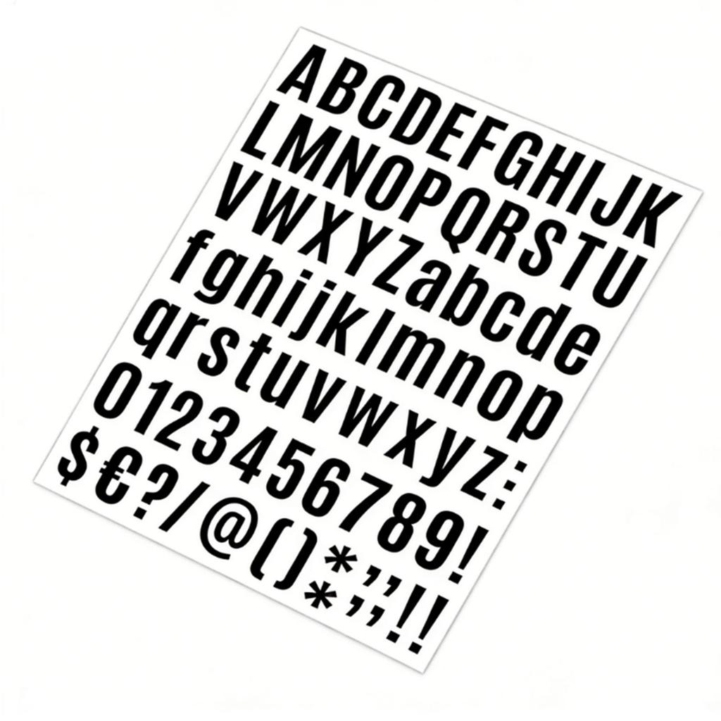8 Sheets Alphabet Number Symbol Sticker Black Self Adhesive Letter and Number Stickers for Mailbox Sign Window Door Car