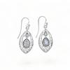 Blue Topaz Sterling Silver Earrings: Filigree Gemstone Jewelry