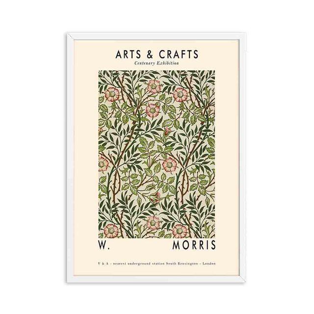 William Morris Leinwanddruck, das Victoria and Albert Museum, Ausstellungsplakat, Londoner U-Bahn, Jugendstil-Gemälde, Wanddekoration