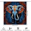 Blue Floral Elephant Shower Curtain Decorative Blue Fabric Waterproof Bath Mat Set For Home Living Room Decoration