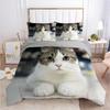 Kedi Nevresim Takımı Kedi Sever Hediyeleri Yatak Takımı Mikrofiber Sevimli Yavru Kedi Desenli Hayvan Temalı Çift Kişilik Kraliçe King Boy Yorgan Kılıfı