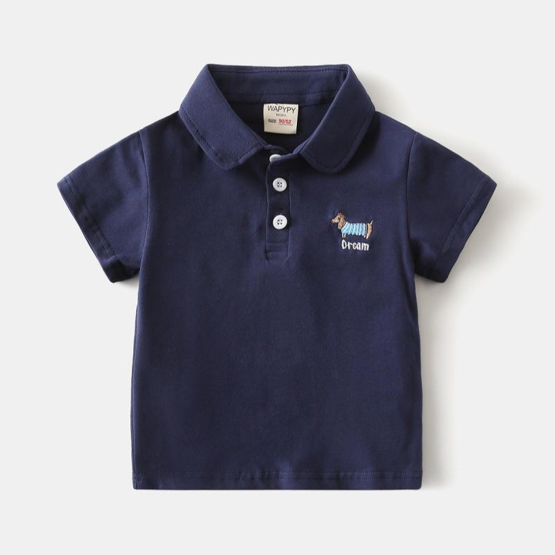 Boys' Short Sleeved T-shirt Summer Clothes Children's Polo Shirt Baby Korean Versatile Top
