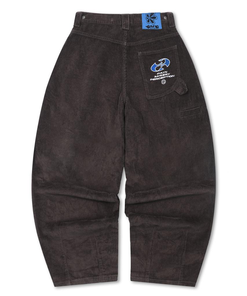 GLACK Gzp001 Double-Pleat Corduroy Balloon Pants (Brown)