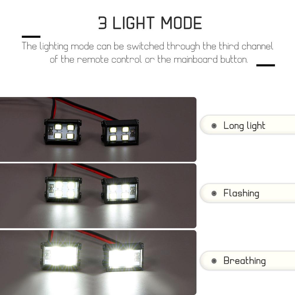 2 Stück Fernbedienung LED-Leuchten Scheinwerfer Dachlampe Licht 8 LEDs Licht Ersatz für 1Celsius10 -4 -6 D90 4 SCX10 HPI Auto DI