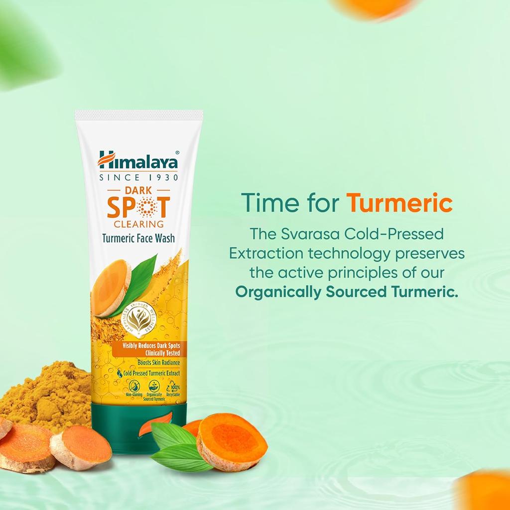 Himalaya Gel de curățare facial cu turmeric pentru eliminarea petelor pigmentare 100ml Reduce imperfecțiunile Luminează pielea Strălucire naturală