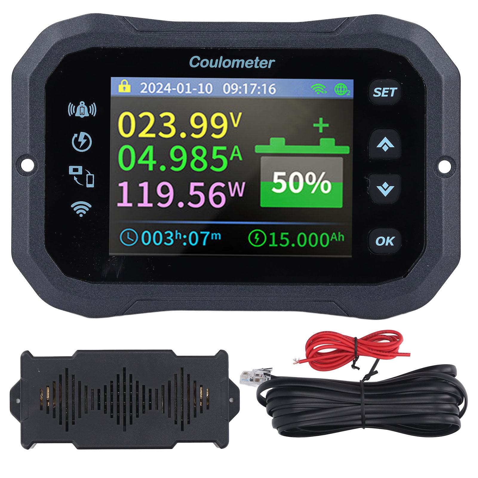 

Монітор акумулятора WIFI пульт дистанційного керування 10-100V 400A ємність акумулятора монітор напруги датчик для RV