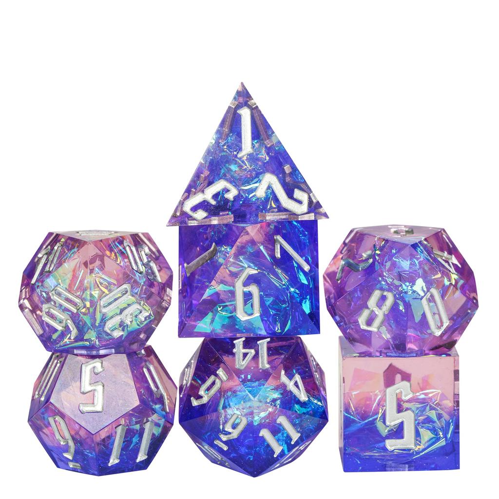 Cusdie Unique DND Dice Sharp Edges D4 D6 D8 D10 D% D12 D20 Polyhedral Dice Set for Dungeons&Dragons Tabletop Role Playing Games