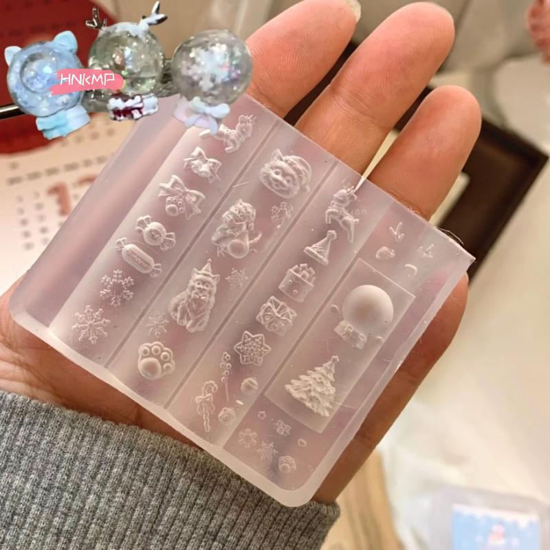 3D Baroque Angel Butterfly Christmas Tree Snowman Nail Art Mold Silicone Carving DIY Manicure Template for Nail Decorations