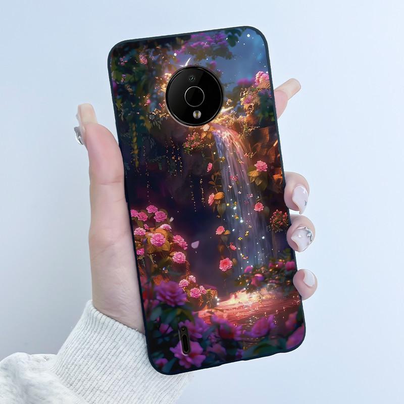 For Nokia C200 C100 Case Cute Love Rabbit Funny Cartoon Black Soft Silicone Protective Cover For NokiaC200 NokiaC100 Phone Case