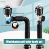Flexible Anti-Odor Sink Drain Pipe,Bathroom Wash Basin Drain Kit with Pop-Up Stopper & Deodorant Core